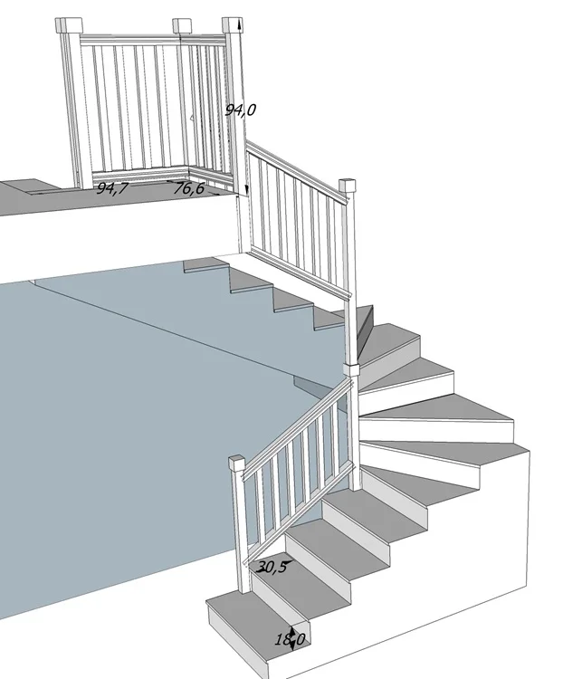 design Interior railing for marble steps project